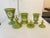 Vintage Green & Gold Lidded Jars With White Couple & Cupid Scene -Set of 3 For Sale - Image 4 of 11