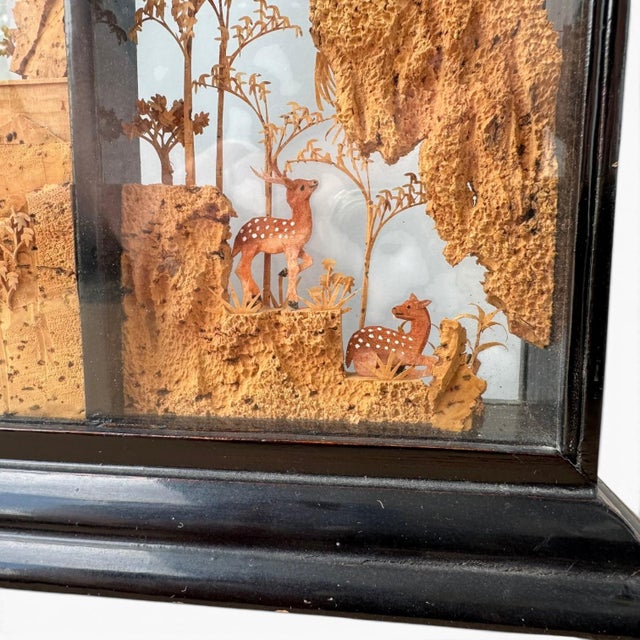 Large Mid‑20th C Chinese Cork Carving Diorama – Pagodas, Bridges & Landscape Scene For Sale - Image 9 of 9