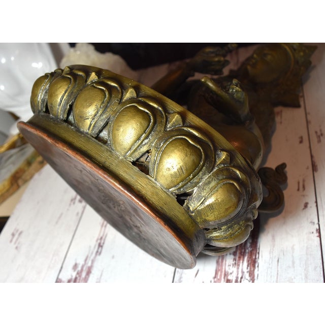 16.75" Tibetan Vajrasattva Bronze Buddha Statuary For Sale - Image 16 of 18