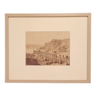 Antique Photograph of Egyptian Colonnade, Circa 1860 For Sale