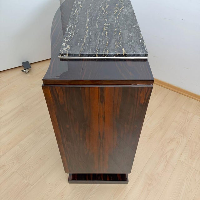 Art Deco Sideboard in Macassar, Marble & Chrome, France, 1930 For Sale - Image 14 of 18