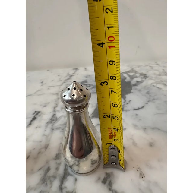 Antique Monogrammed "S" Sterling Silver Salt Shaker Pair by S. Kirk & Son Co. - Stamped For Sale In New York - Image 6 of 6