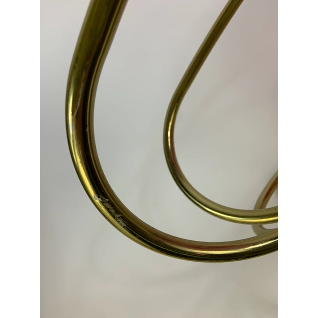 Metal Late 20th Century Oversized Brass Sculptural Loop Table Lamp With Shade For Sale - Image 7 of 11