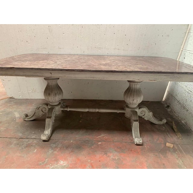 Louis Philippe Table with Marble Top, 1900s For Sale - Image 6 of 8