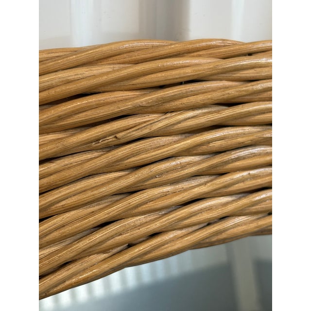 Vintage Boho Chic Pencil Reed Rattan and Glass Mirror For Sale In New York - Image 6 of 7