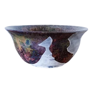 Mid-Century California Pottery Bowl in Raku Glaze
