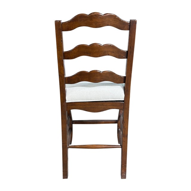 Transitional Fremarc Designs Ladderback Upholstered Seat Barstool Counter Height For Sale - Image 3 of 3