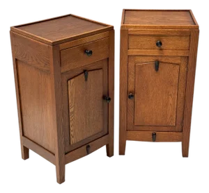 Amsterdam School Art Deco Nightstands, 1920s, Set of 2