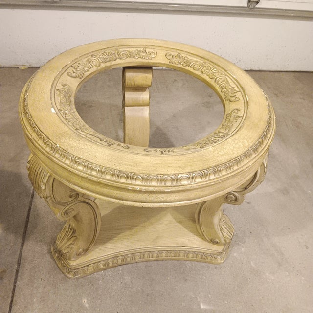 Vintage French Carved Solid Wood Accent/Entryway or Dining Table For Sale - Image 10 of 18