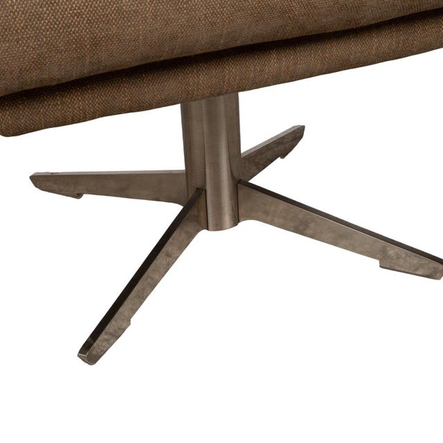 Mr 495 Grey Taupe Fabric Armchair with Manual Function and Ottoman by Musterring, Set of 2 For Sale - Image 11 of 18