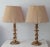 Metal Vintage Stiffel Solid Brass Barley Twist Table Lamps With Original Shades - a Pair For Sale - Image 7 of 7