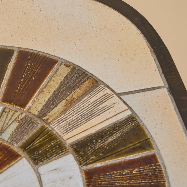 Brown French Ceramic Flower Motif Coffee Table by Roger Capron, 1960s For Sale - Image 8 of 11