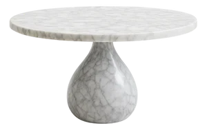 Round White Carrara Marble Coffee Table by Andrea Grasso