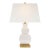 Chapman & Myers by Visual Comfort Signature Fang Gourd Table Lamp in Ivory Crackle with Linen Shade For Sale