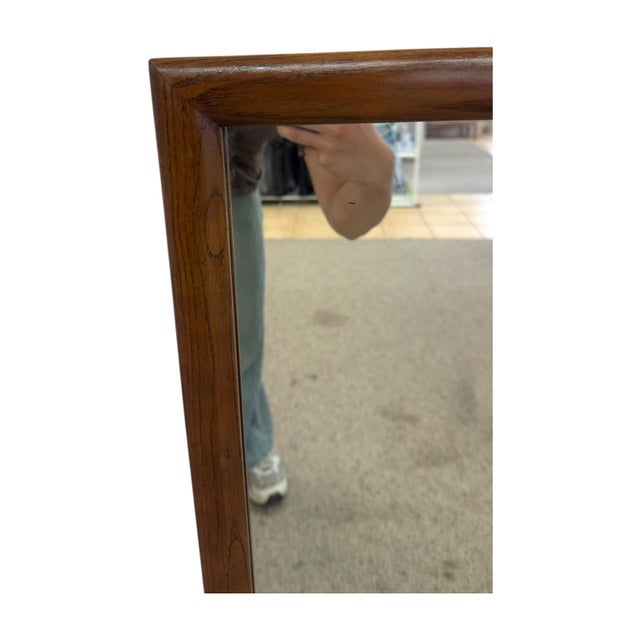 Wood Vintage Mid-Century Modern Wood Frame Wall Mirror. For Sale - Image 7 of 8