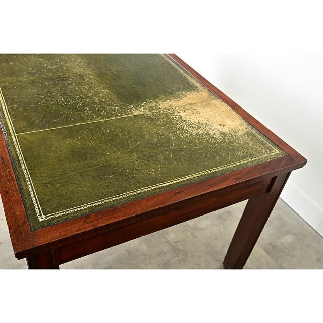 19th Century 19th Century French Art Nouveau Mahogany & Leather Partners Desk For Sale - Image 5 of 11