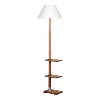 Vintage Floor Lamp in Oak, 1950s For Sale