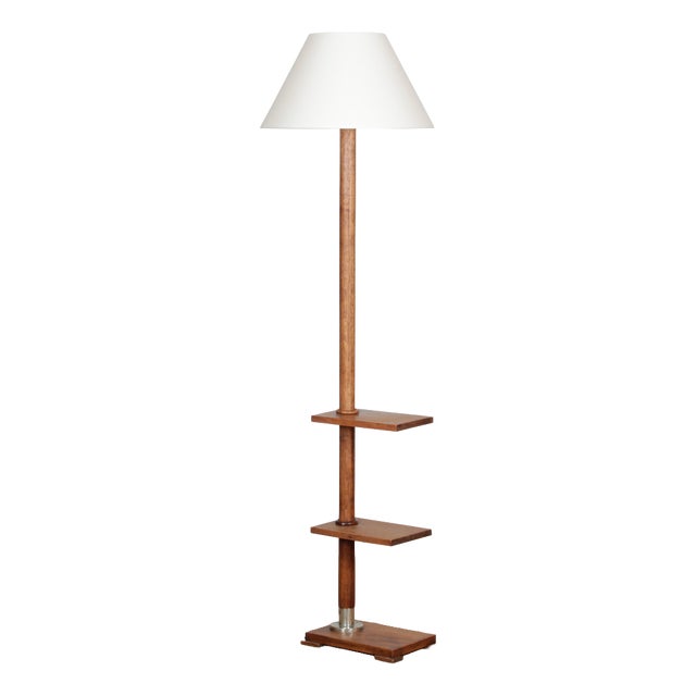 Vintage Floor Lamp in Oak, 1950s For Sale