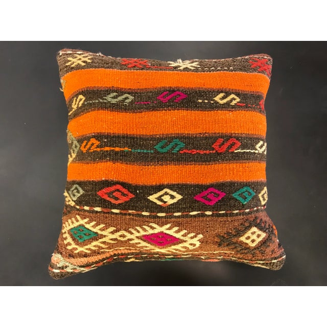 Vintage Handmade Kilim Rug Pillow Cover For Sale - Image 13 of 13