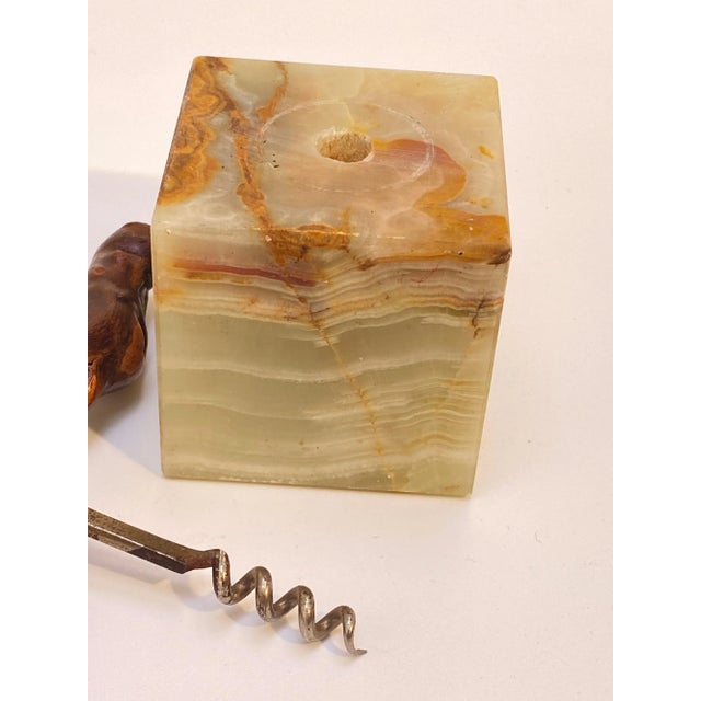 Vintage Brown and White Corkscrew in Wood, Italy For Sale - Image 6 of 9