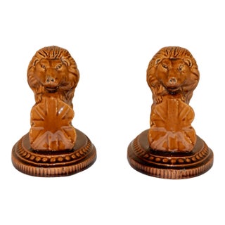 19th C Pair of English Lion Figures For Sale