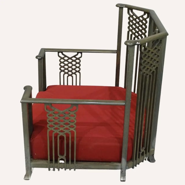 Large Italian Chinoiserie Lounge Chair by Giorgetti, 1970s For Sale - Image 3 of 6