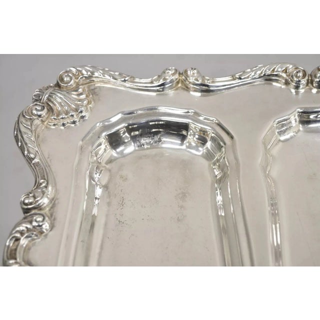 Mid 20th Century English Silver Mfg Co Victorian Silver Plated Meat Cutlery Serving Platter Tray For Sale In Philadelphia - Image 6 of 11