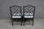 Set of 4 Hollywood Regency Ebonized Faux Bamboo Dining Side Chairs For Sale - Image 14 of 16