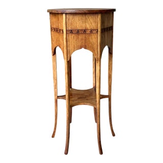Circa 1910/1915 Arts & Crafts Moorish-Style Cherry Wood Two-Tier Accent Table by Bailey Tables of Jamestown, New York For Sale