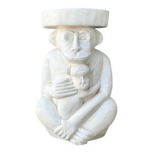 Vintage Plaster Monkey Low Stool