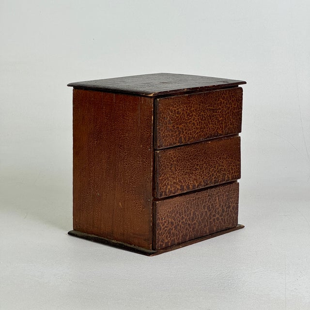 American 19th Century Small Mantel Top 3 Drawer Wood Americana Chest, Hand Crafted & Constructed For Sale - Image 3 of 12