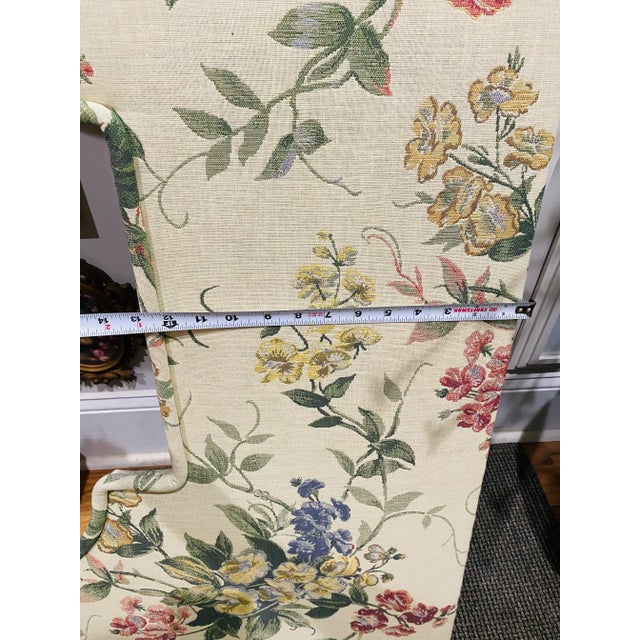 French Provincial Vintage Custom Upholstered Wood Window Cornices Valances With Jacquard Floral Fabric. Set of Four For Sale - Image 3 of 8