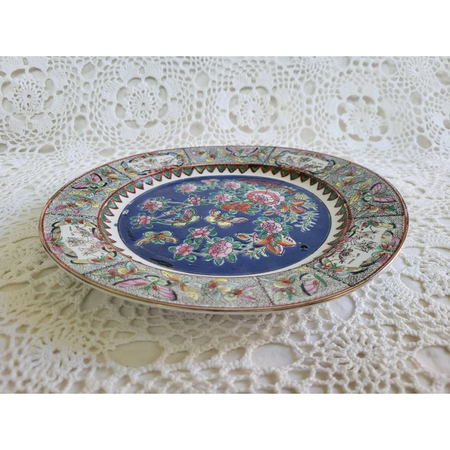 Large 1930s Japanese Porcelain Butterfly and Floral Plate or Platter For Sale In Baltimore - Image 6 of 7