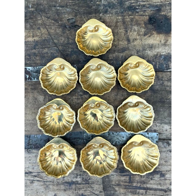 Vintage Brass Clamshell Ashtrays - Set of 10 For Sale - Image 12 of 12