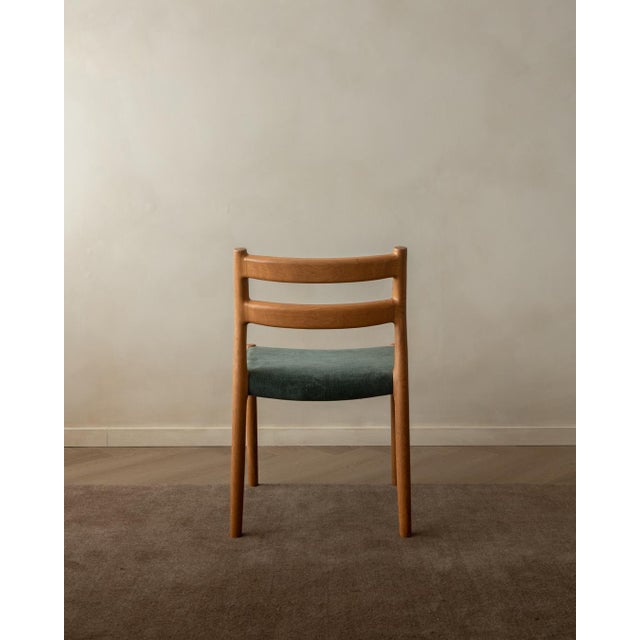 Blue Vintage Danish Model 84 Dining Chairs in Oak by Niels Otto Møller for J.L. Møllers Møbelfabrik, 1960s, Set of 4 For Sale - Image 8 of 18
