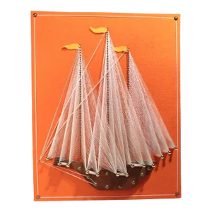 Mid Century String Art Sailboat Picture