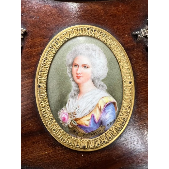 19th C French Louis XVI Mahogany & Bronze W Sèvres Style Portraits Salon Table For Sale - Image 17 of 18