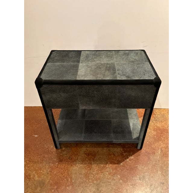 Made Goods Terrell Hair on Hide Nightstand For Sale - Image 9 of 11