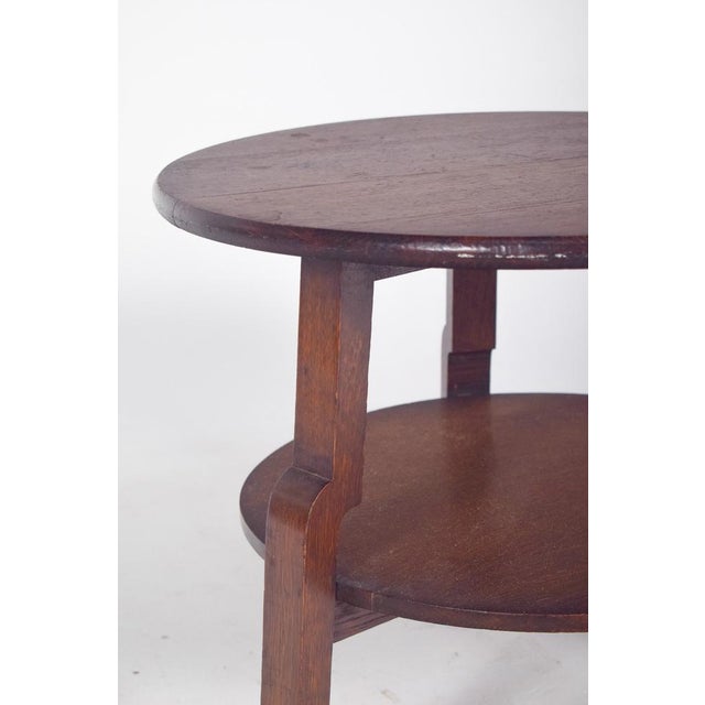 Portuguese Rustic Round Oak Coffee Table, 1950 For Sale - Image 4 of 9