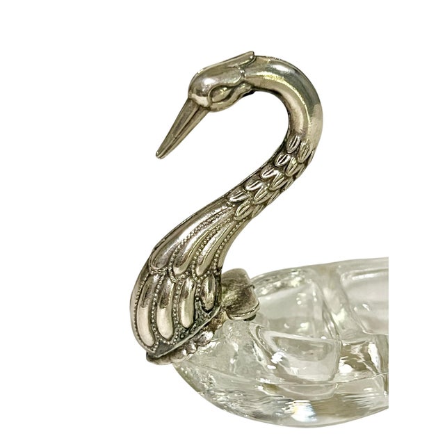 Vintage French Swan Salt Cellars - Pair For Sale - Image 6 of 9