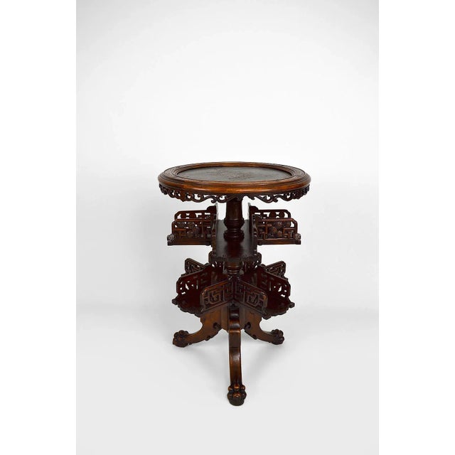 Japonaiserie Bookcase Pedestal Table Attributed to Gabriel Viardot, 1880s For Sale - Image 18 of 18