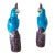 20th Century Pair of Chinese Chinoiserie Turquoise Blue and Purple Parrot Figures For Sale