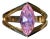 The Kilbourn: Ladies Yellow Gold Cocktail Ring set with Pink Cubic Zirconia For Sale