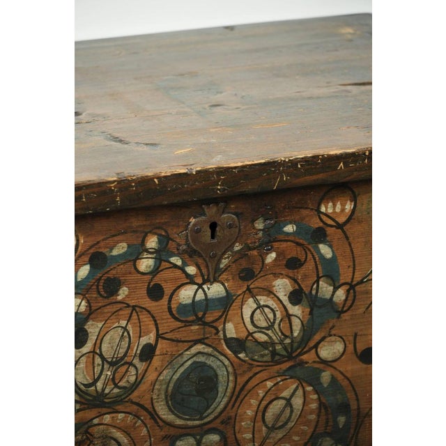 Antique Austrian Hand-Painted Bridal Chest with Character For Sale - Image 12 of 15
