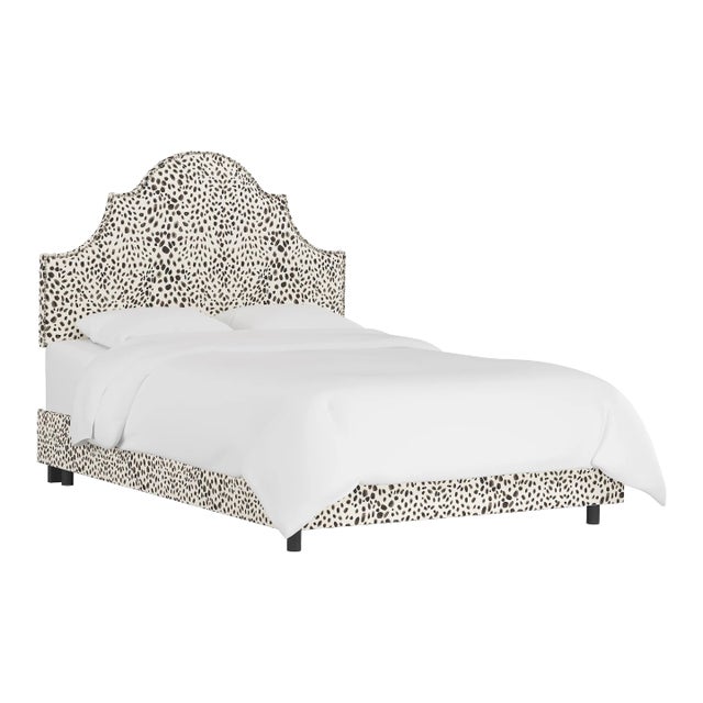 Halsted Bed in Cream Grey Washed Cheetah, King For Sale