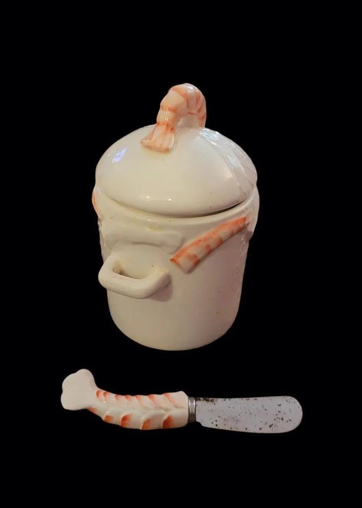 Vintage Shafford 3 Piece Ceramic Double Sided Shrimp Serving