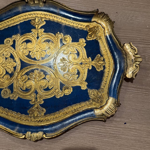 Italian Mid 20th Century Italian Florentine Tray Wood For Sale - Image 3 of 8