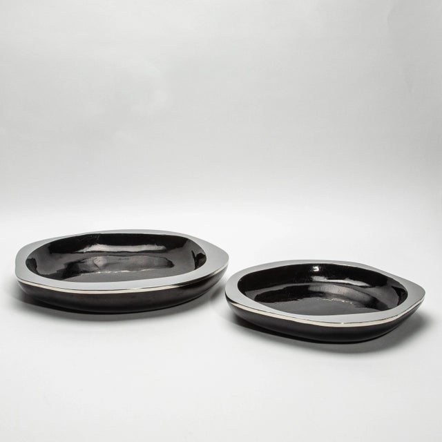 Bowl in Black Shell With Stainless Steel Details by R&y Augousti For Sale - Image 9 of 12