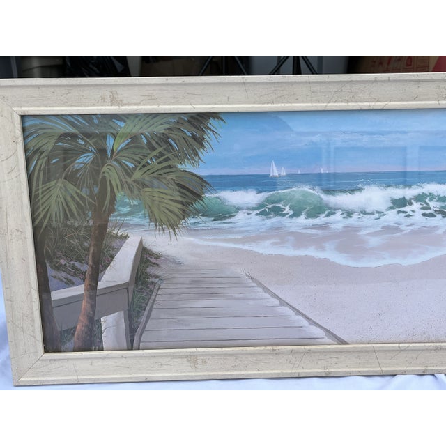 Nautical Vintage Beach Scene Art Print by Jacqueline Penney For Sale - Image 3 of 4