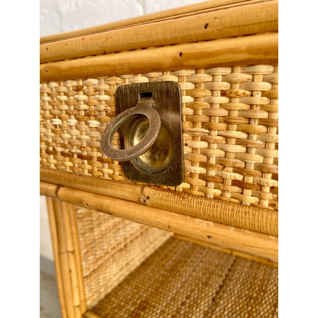 Light Yellow Vintage Rattan Console Table from Dal Vera, 1970s For Sale - Image 8 of 15